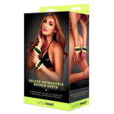Glow In The Dark Deluxe Buckle Cuffs Black Adult Bondage Accessory Green > Bondage Gear > Restraints